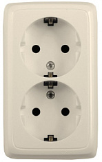купить Розетка 2-ая с/з наружная слоновая кость HEGEL PA16-153-01 HEGEL ALFA накладные