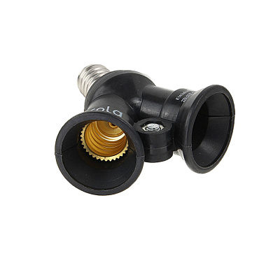 Патрон переходник E14-2*E14 черный купить Патроны