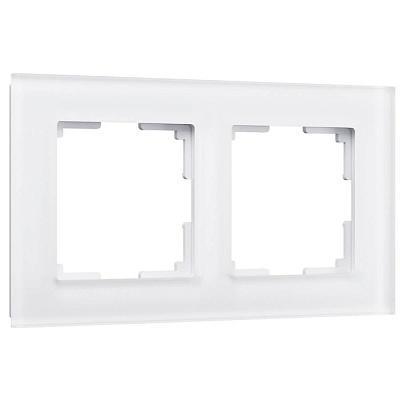 Рамка 2 поста Werkel WL01-Frame-02 белое матовое стекло W0021105 купить Werkel  Рамки