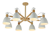 купить Люстра ламповая LINVEL LV 9446/8 Лаура белый/дерево E27 60W *8 Ламповые люстры
