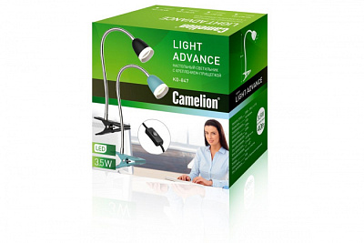 Лампа настольная светодиодная CAMELION KD-847 C03 серебро 3,5W прищепка купить Светодиодные