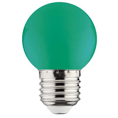 Лампа светодиодная G45 1W E27 68Лм зеленый Horoz купить Цветные