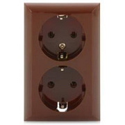 купить Розетка 2гн с наружн.проводкой коричневая ПланоЛюкс 10076 DUWI NATA/EVA/Разное накладные