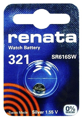 Батарейка Renata R321 (SR616SW) BL1 купить Батарейки, Аккумуляторы, з/у