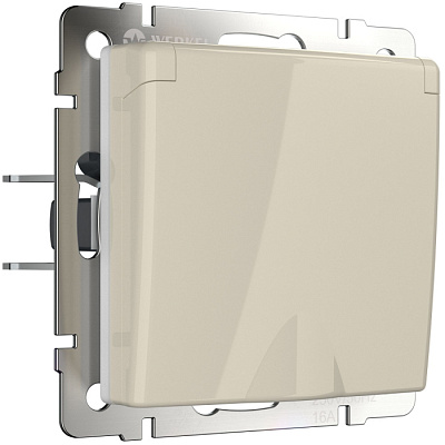 Розетка з/к с крышкой Werkel WL03-SKGSC-01-IP44 слоновая кость купить Werkel
