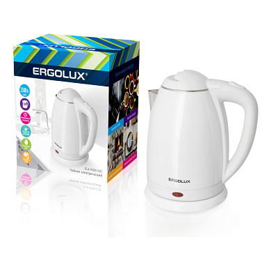 Чайник Ergolux ELX-KS02-C01 белый купить Бытовая техника