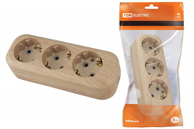 Колодка TDM SQ1806-0048 3гн з/к сосна купить Вилки, Колодки