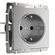 Розетка з/к со шторками Werkel WL09-SKGS-01-IP44 серебро рифленый W1171109 купить Werkel