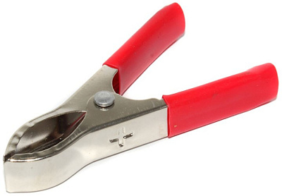 Зажим "крокодил" 30A 75мм красный купить Комплектующие