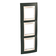 купить Рамка 3 поста вертикальная Unica Хамелеон Какао Бежевый MGU6.006V.571 Unica Camelion Рамки