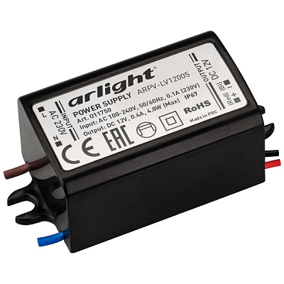 Блок питания 12В 5Вт Arlight ARPV-LV12005 0.4A 011750/001745 купить Блоки питания 12 V