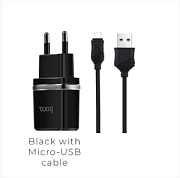купить Адаптер USB*2 Hoco C12 2.4A чёрный  Батарейки, Аккумуляторы, з/у