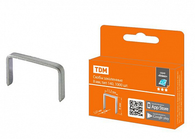 Скобы TDM Алмаз закаленные 8мм тип140 для степлера(1000шт) купить Инструмент