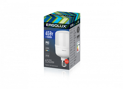 Лампа светодиодная Ergolux LED-HW-65W-E40-6K PRO с переходником купить Светодиодные