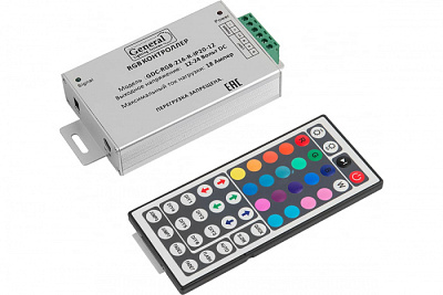 Контроллер General 511701 12-24V RGB 18A 216*432W IP20 пульт купить Управление светом (быт)