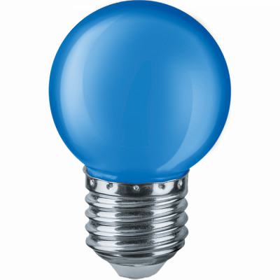 Лампа светодиодная Navigator G45 E27 1W синий купить Цветные