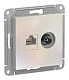 Розетка двойная RJ45+TV AtlasDesign Жемчуг SE ATN000489 купить AtlasDesign