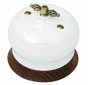 купить Выключатель 1кл Фаберже проходной перламутр белый Бирони В2-201-010/18 БИРОНИ накладные