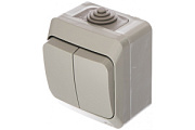 купить Выключатель 2 клавишный IP44 SE Lexel Этюд Серый BA10-042c IP44 - IP56