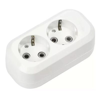 Колодка SmartBuy SBE-16-2-00-Z 2гн з/к белая 16A купить Вилки, Колодки