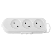 купить Колодка Bylectrica 3 гнезда 16А б/з суппорт белая Р16-9161 Вилки, Колодки