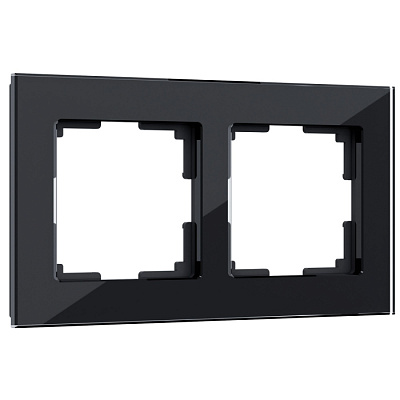 Рамка 2 поста Werkel WL01-Frame-02 черное стекло W0021108 купить Werkel Рамки