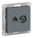 Розетка двойная RJ45+TV AtlasDesign Грифель SE ATN000789 купить AtlasDesign