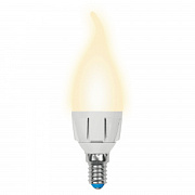 купить Лампа светодиодная Uniel LED-CW37-6W/WW/E14/FR/ Palazzo свеча на ветру Светодиодные