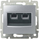 Розетка RJ11 двойная Legrand Valena Алюминий 770139 купить Legrand Valena