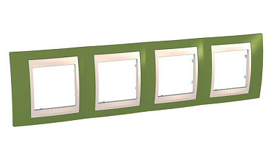 Рамка 4 поста Unica Хамелеон Фисташковый Бежевый MGU6.008.566 купить Unica Camelion Рамки