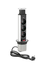 купить Блок розеток выдвижной в мебель Inrior RUFH-80 3роз з/к 16A IP20 вертикальный серебро 1,8м Трековые розетки