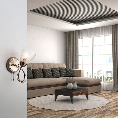 Бра EUROSVET 30130/1 Natalie античная бронза E14 40W купить Бра