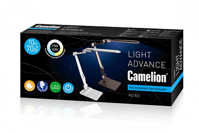 Лампа настольная светодиодная CAMELION KD-831 C02 черный 10 W+струбцина купить Светодиодные