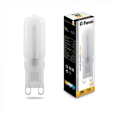 Лампа светодиодная Feron LB-431 7W G9 220V 2700K купить Светодиодные