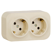 купить Розетка двойная со шторками з/к Legrand Quteo 782253 Бежевая Legrand QUTEO/PLEXO накладные