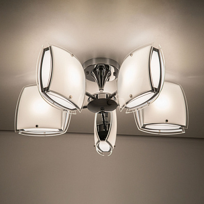 Люстра ламповая CITILUX CL161151 Берген Хром E27 5* 75W купить Ламповые люстры