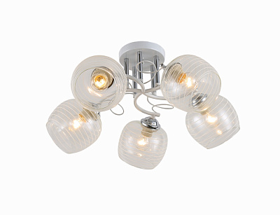 Люстра ламповая LINVEL LV 9443/5 Синтия  Белый/хром E27 60W*5 купить Ламповые люстры