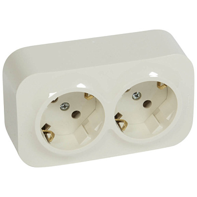 Розетка двойная з/к Legrand Quteo 782243/782263 Бежевая купить Legrand QUTEO/PLEXO накладные