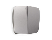 купить Лицевая панель выключателя 2клавишного Ambrella Volt сталь матовый  Omega OP5030 Ambrella Volt