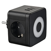 купить Разветвитель UNIEL S-GES2-16SBUC BLACK 16A з/к 2гн+2USB+1TYPE C+ночник Разветвители, Переходники