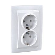 купить Розетка двойная с/з с защитными шторками Unica Белая MGU23.067.18D  Unica