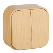 купить Выключатель 2-клавишный 10А Legrand Quteo  Сосна 782262  Legrand QUTEO/PLEXO накладные