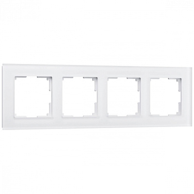 Рамка 4 поста Werkel WL01-Frame-04 белое матовое стекло W0041105 купить Werkel Рамки