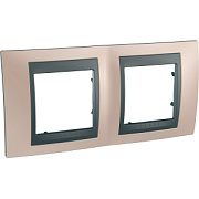 купить Рамка 2 поста Unica Top Оникс Графит MGU66.004.296 Unica Top Рамки металл