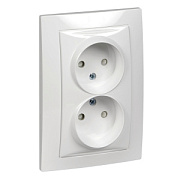 купить Розетка двойная б/з с защитными шторками Unica Белая MGU23.063.18D Unica
