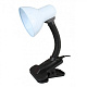 Лампа настольная Ultraflash UF-320 С01 на прищепке белый Е27 60W купить Ламповые
