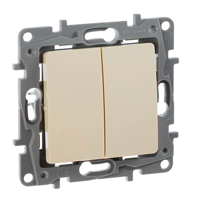 Переключатель 2 клавишный Legrand Etika 672312 Крем купить Legrand Etika
