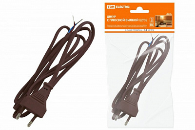 Шнур для бра с выключателем коричневый TDM SQ1305-0016 1,7м ШВВП 2*0,75 купить Шнуры