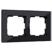 купить Рамка 2 поста Werkel WL01-Frame-02 черное стекло W0021108 Werkel  Рамки