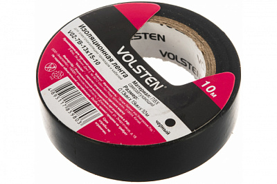 Изолента Volsten V02-7B-13х15-10 черная купить Комплектующие
